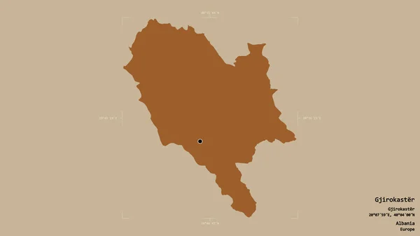 Gebiet Von Gjirokaster Kreis Albanien Isoliert Auf Einem Soliden Hintergrund — Stockfoto