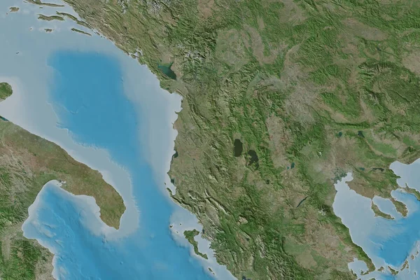 Erweiterte Fläche Albaniens Satellitenbilder Rendering — Stockfoto