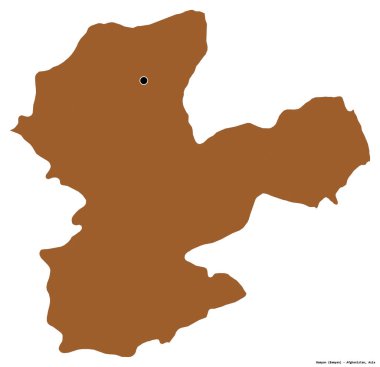 Bamyan 'ın şekli, Afganistan eyaleti, başkenti beyaz arka planda izole edilmiş. Desenli dokuların bileşimi. 3B görüntüleme