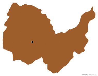 Kabil 'in şekli, Afganistan eyaleti, başkenti beyaz arka planda izole edilmiş. Desenli dokuların bileşimi. 3B görüntüleme