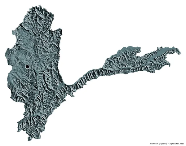 Kształt Badachszanu Prowincja Afganistanu Stolicą Odizolowaną Białym Tle Kolorowa Mapa — Zdjęcie stockowe