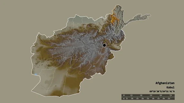 Forma Desnaturalizada Afganistán Con Capital División Regional Principal Área Separada — Foto de Stock