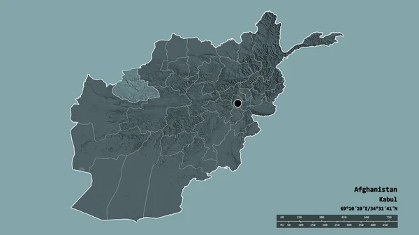 Обесцвеченная Форма Афганистана Столицей Главным Региональным Разделением Отделенным Районом Бадгис — стоковое фото