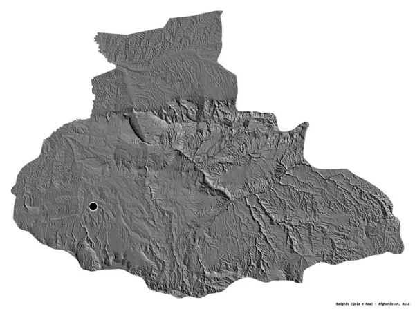 Tvar Badghis Provincie Afghánistán Hlavním Městem Izolovaným Bílém Pozadí Mapa — Stock fotografie