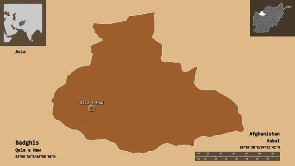 Форма Баджис Провинция Афганистан Столица Шкала Расстояний Предварительные Просмотры Метки — стоковое фото