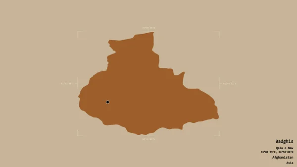 Район Бадгис Провинция Афганистан Изолирован Твердом Фоне Геометрической Ограничивающей Коробке — стоковое фото