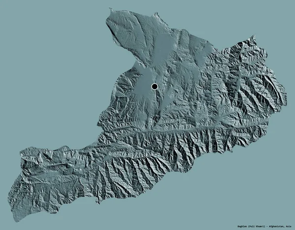 Tvar Baghlánu Provincie Afghánistán Hlavním Městem Izolovaným Pevném Barevném Pozadí — Stock fotografie