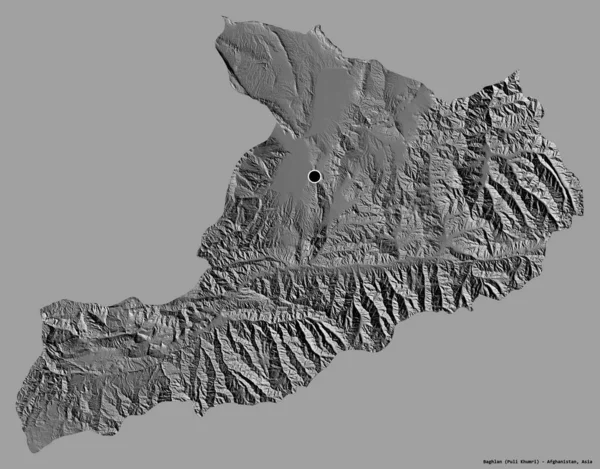 Form Baghlan Provinsen Afghanistan Med Dess Huvudstad Isolerad Solid Färg — Stockfoto