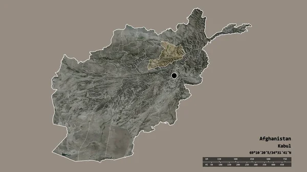 Forma Desolata Dell Afghanistan Con Sua Capitale Principale Divisione Regionale — Foto Stock