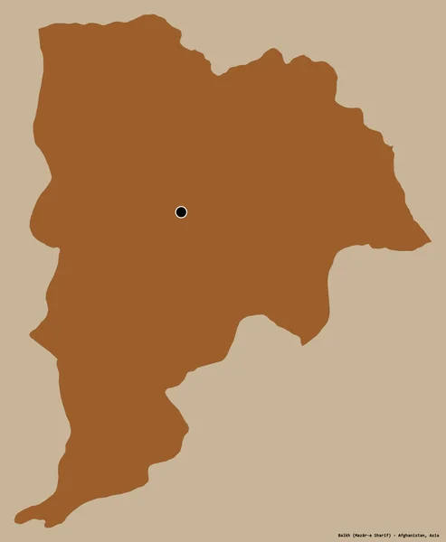 アフガニスタンの州バルフの形で その首都はしっかりとした色の背景に隔離されています パターン化されたテクスチャの構成 3Dレンダリング — ストック写真