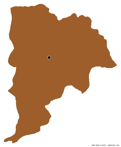 Form Balkh Provinsen Afghanistan Med Dess Huvudstad Isolerad Vit Bakgrund — Stockfoto