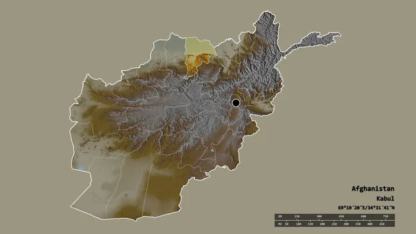 Başkenti Ana Bölgesel Bölümü Ayrılmış Balkh Bölgesi Ile Afganistan Dejenere — Stok fotoğraf