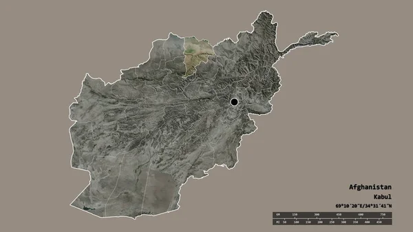 Forma Desnaturalizada Afganistán Con Capital Principal División Regional Zona Separada — Foto de Stock