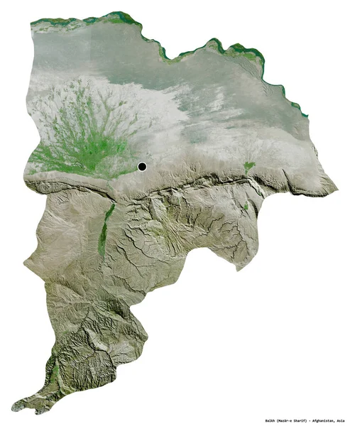 Форма Балха Провинции Афганистан Столицей Изолированной Белом Фоне Спутниковые Снимки — стоковое фото