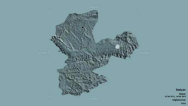 Oblast Bamjánu Provincie Afghánistán Izolovaná Pevném Pozadí Georeferenční Hraniční Oblasti — Stock fotografie