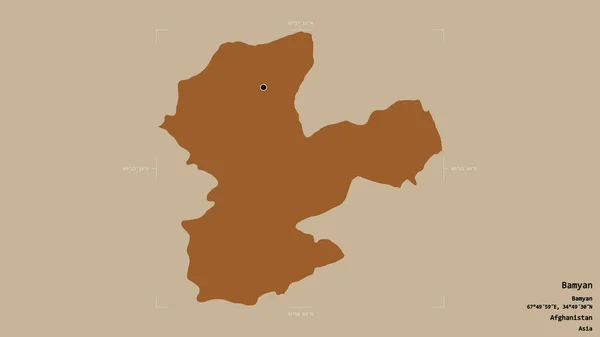 Obszar Bamyan Prowincja Afganistan Izolowany Solidnym Tle Georeferencyjnej Skrzynce Granicznej — Zdjęcie stockowe