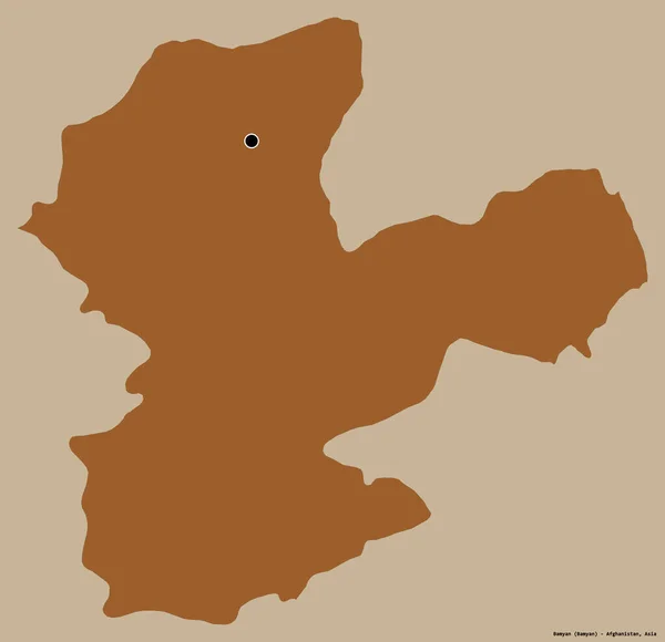 アフガニスタンの州バーミヤンの形で その首都はしっかりとした色の背景に隔離されています パターン化されたテクスチャの構成 3Dレンダリング — ストック写真