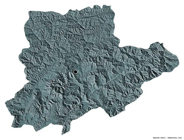 Форма Дейкунди Провинции Афганистан Столицей Изолированной Белом Фоне Цветная Карта — стоковое фото
