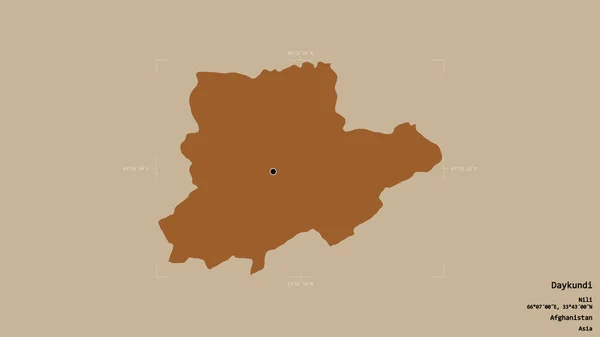 阿富汗省戴孔迪地区 在一个地理参照框的坚实背景下被隔离 图形纹理的组成 3D渲染 — 图库照片