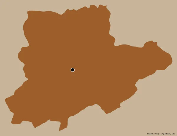 Kształt Daykundi Prowincji Afganistanu Stolicą Odizolowaną Solidnym Tle Kolorystycznym Skład — Zdjęcie stockowe
