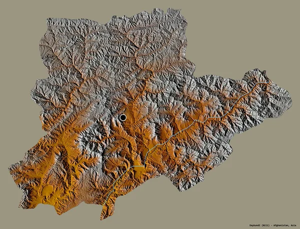 Tvar Daykundi Provincie Afghánistán Hlavním Městem Izolovaným Pevném Barevném Pozadí — Stock fotografie