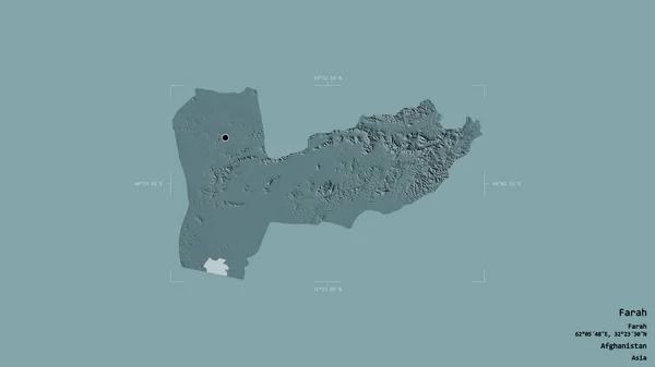 Oblast Farahu Provincie Afghánistán Izolovaná Pevném Pozadí Georeferenční Hraniční Oblasti — Stock fotografie