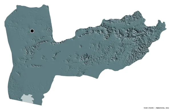 Forma Farah Provincia Afganistán Con Capital Aislada Sobre Fondo Blanco — Foto de Stock