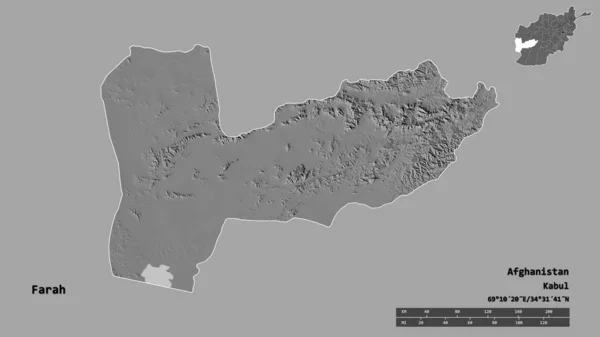 Form Farah Provinsen Afghanistan Med Dess Huvudstad Isolerad Solid Bakgrund — Stockfoto