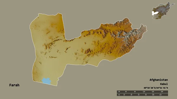 Forma Farah Provincia Afganistán Con Capital Aislada Sobre Fondo Sólido — Foto de Stock