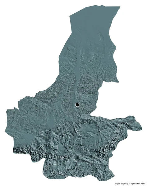 Kształt Prowincji Faryab Afganistanie Stolicą Odizolowaną Białym Tle Kolorowa Mapa — Zdjęcie stockowe