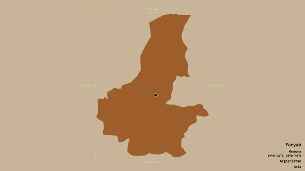 Район Фарьяб Провинция Афганистан Изолирован Твердом Фоне Геометрической Коробке Метки — стоковое фото