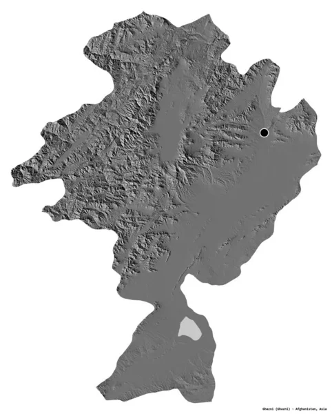 Форма Газні Провінції Афганістан Столицею Ізольованою Білому Тлі Білевелівська Карта — стокове фото