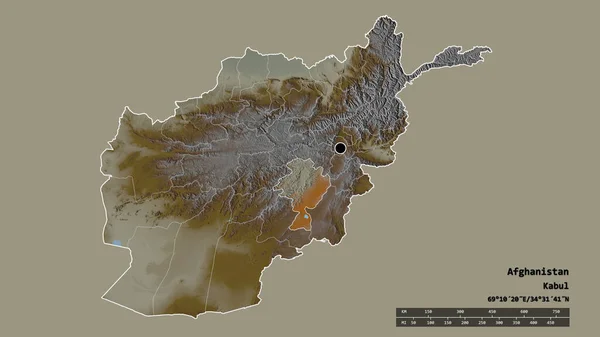 Forma Desnaturalizada Afganistán Con Capital División Regional Principal Zona Separada — Foto de Stock