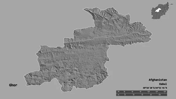 Forma Ghor Provincia Dell Afghanistan Con Sua Capitale Isolata Uno — Foto Stock