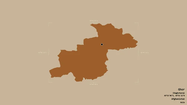 Територія Гор Провінція Афганістан Ізольована Твердому Тлі Геодезичному Обмежувальному Ящику — стокове фото
