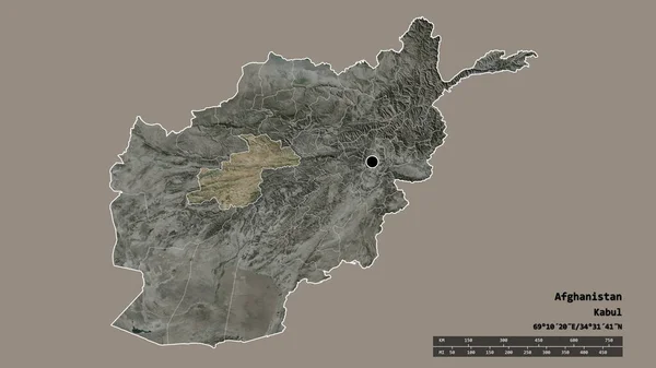 Forma Desnaturalizada Afganistán Con Capital Principal División Regional Zona Separada — Foto de Stock
