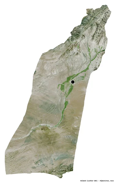 Форма Гильменда Провинция Афганистан Столицей Белом Фоне Спутниковые Снимки Рендеринг — стоковое фото