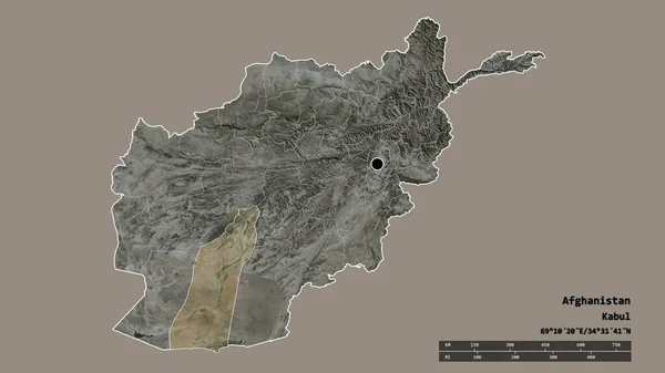 Die Ungesättigte Form Afghanistans Mit Seiner Hauptstadt Der Wichtigsten Regionalen — Stockfoto