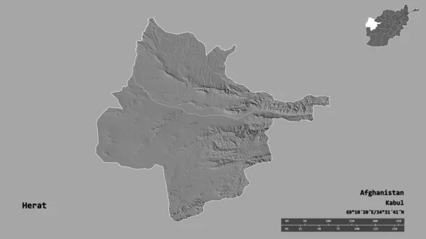 Forma Herat Provincia Dell Afghanistan Con Sua Capitale Isolata Uno — Foto Stock