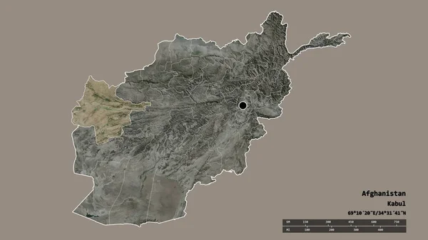 Die Ungesättigte Form Afghanistans Mit Seiner Hauptstadt Der Wichtigsten Regionalen — Stockfoto