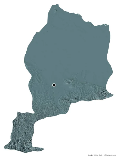 Tvar Jowzjan Provincie Afghánistán Hlavním Městem Izolovaným Bílém Pozadí Barevná — Stock fotografie