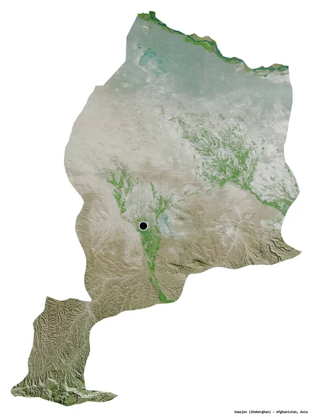 Tvar Jowzjan Provincie Afghánistán Hlavním Městem Izolovaným Bílém Pozadí Satelitní — Stock fotografie