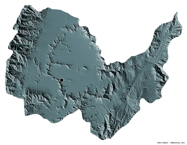 Forma Kabul Provincia Afganistán Con Capital Aislada Sobre Fondo Blanco — Foto de Stock