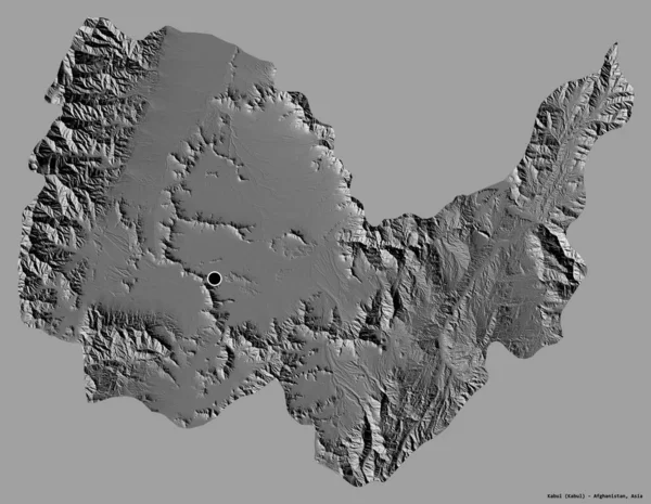 Forma Kabul Provincia Afganistán Con Capital Aislada Sobre Fondo Color — Foto de Stock