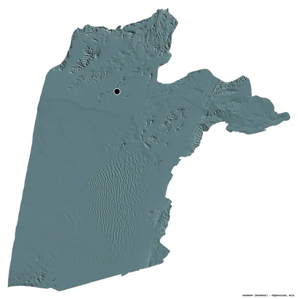 Afganistan Kandahar Eyaleti Başkenti Beyaz Arka Planda Izole Edilmiş Renkli — Stok fotoğraf