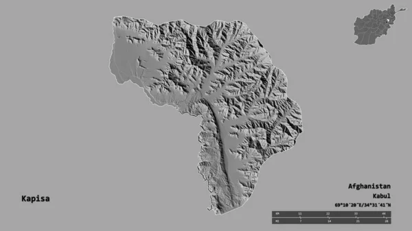 Forma Kapisa Provincia Afganistán Con Capital Aislada Sobre Fondo Sólido — Foto de Stock