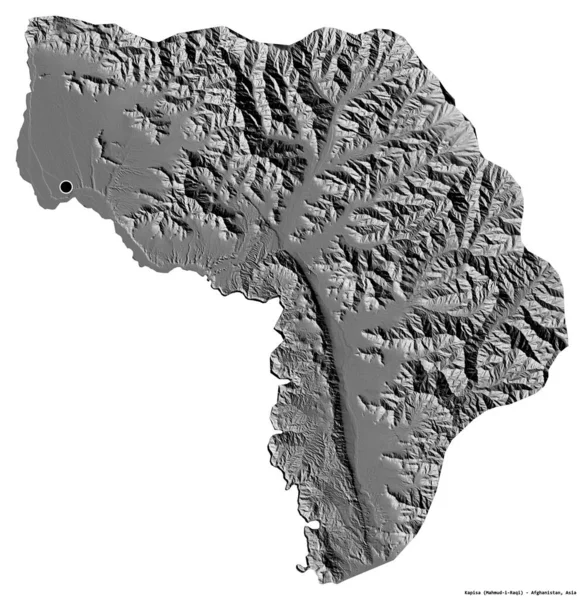Forma Kapisa Provincia Afganistán Con Capital Aislada Sobre Fondo Blanco — Foto de Stock