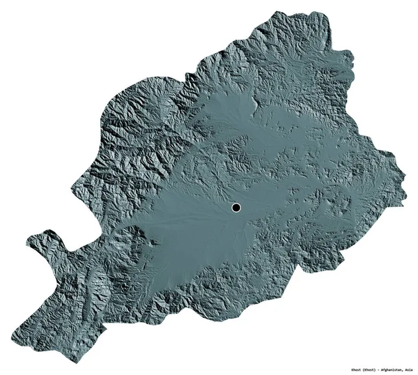 Forma Khost Provincia Afganistán Con Capital Aislada Sobre Fondo Blanco — Foto de Stock