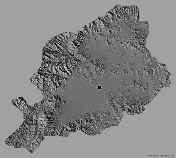 Forma Khost Provincia Afganistán Con Capital Aislada Sobre Fondo Color — Foto de Stock