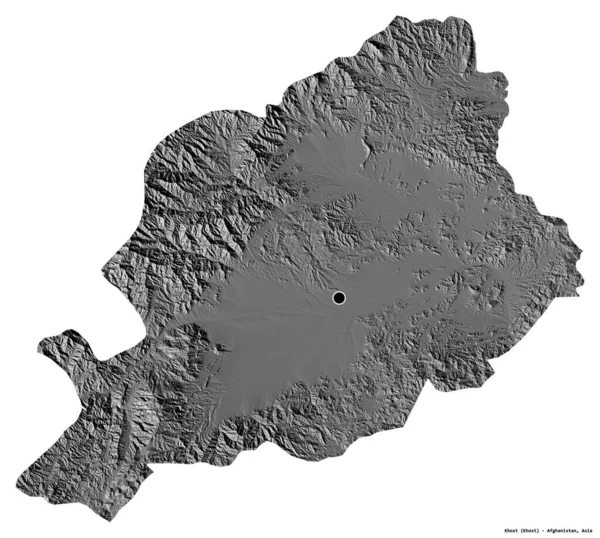 Форма Хост Провинция Афганистан Столицей Изолированы Белом Фоне Карта Рельефа — стоковое фото